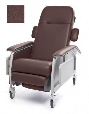 Lumex - Clinical Care 3-Position Recliner Burgundy Four Tente Swivel Caster, Three Locking Caster - FR577RG6714