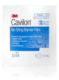 3M Cavilon Skin Barrier Wipe 1.0 mL Wipe, No Sting, Alcohol Free, Sterile, Fast-drying, Non-sticky, Hypoallergenic, Non-cytotoxic - 3344