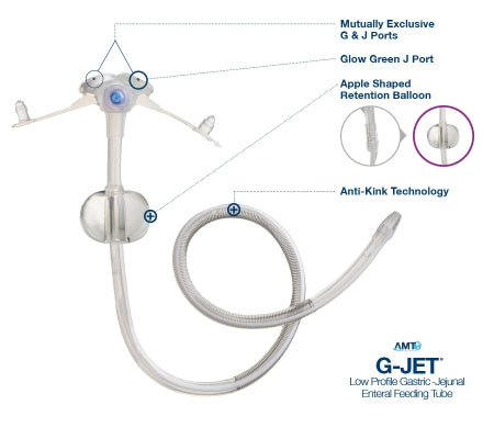 Applied Medical Technologies G-JET Low Profile Button Gastrostomy / Jejunal Tube 14 Fr. 2 X 30 cm - GJ-1420-30