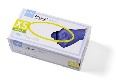 FitGuard Touch - Exam Glove X-Small NonSterile Nitrile Standard Cuff Length Textured Fingertips Dark Blue Chemo Tested - FG3000