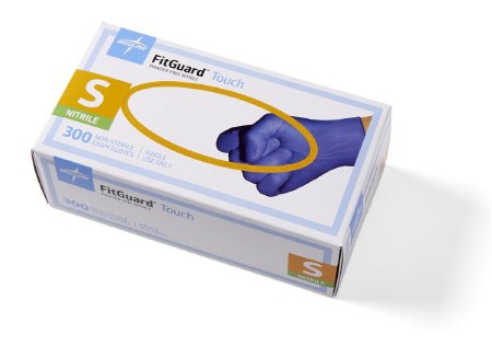 FitGuard Touch - Exam Glove Small NonSterile Nitrile Standard Cuff Length Textured Fingertips Dark Blue Chemo Tested - Medline - FG3001