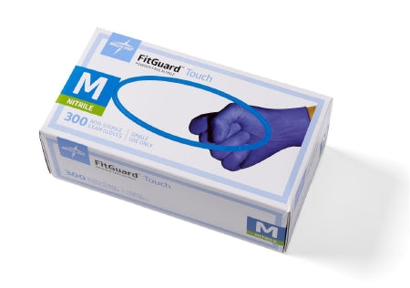 FitGuard Touch - Exam Glove Medium NonSterile Nitrile Standard Cuff Length Textured Fingertips Dark Blue Chemo Tested - FG3002