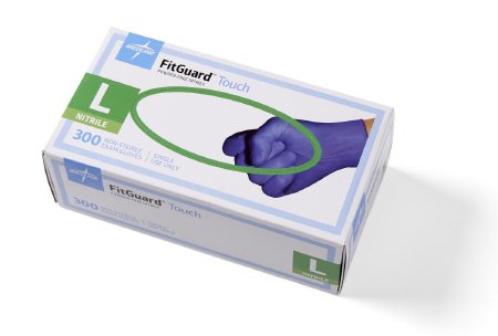 FitGuard Touch - Exam Glove Large NonSterile Nitrile Standard Cuff Length Textured Fingertips Dark Blue Chemo Tested - FG3003
