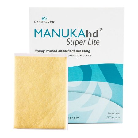 MANUKAhd Super Lite - Honey Impregnated Wound Dressing 2 X 2 Inch Super Absorbent Gelling Fiber Manuka Honey Sterile - MM0070