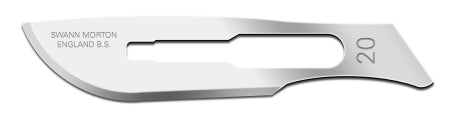 Cincinnati Surgical Swann-Morton Surgical Blade Stainless Steel Size 20 Sterile Disposable Individually Wrapped - 01SM20