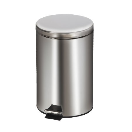Clinton Industries - Trash Can 20 Quart Round Silver Stainless Steel Step On - TR-20S