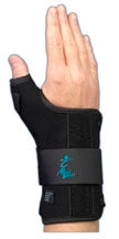 Ryno Lacer - Wrist Brace with Thumb Spica Low Profile Polypropylene / Suede Right Hand Black 2X-Small - 223899