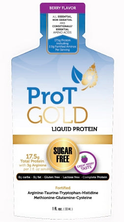 OP2 Labs Inc ProT Gold Oral Protein Supplement Berry Flavor 1 oz. Individual Packet Ready to Use - 851010004249