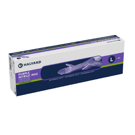 Purple Nitrile Max - Exam Glove Large NonSterile Nitrile Extended Cuff Length Fully Textured Purple Not Chemo Approved - 44994