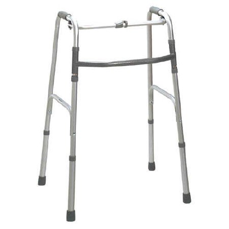 Fabrication Enterprises - Folding Walker Adjustable Height / Oversize Aluminum Frame 350 lbs. Weight Capacity 32 to 39 Inch Height - 43-2104