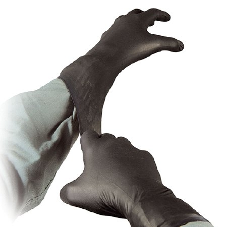 North American Rescue Black Talon Exam Glove Large NonSterile Nitrile Extended Cuff Length Fully Textured Black Not Chemo Approved - ZZ-0216