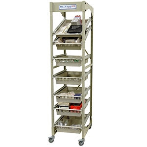 Harloff Mobile Wire Cart Rack Painted Steel 19 X 24.75 X 77.5 Inch Sand - OS7618-1COL