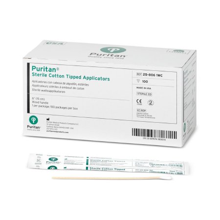 Puritan - Swabstick Cotton Tip Wood Shaft 6 Inch Sterile 1 per Pack - 10805-154