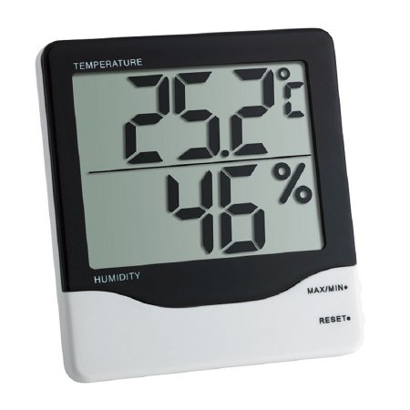Thermco Products - Digital Thermometer / Hygrometer Fahrenheit / Celsius -14° to +140°F (-10° to +60°C) Internal Sensor Flip-out Stand Battery Operated - ACCDTH03