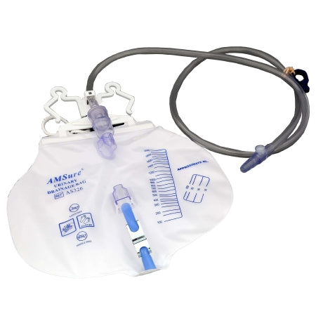 AMSure - Urinary Drain Bag Anti-Reflux Valve Sterile Fluid Path 2000 mL Vinyl - AS326