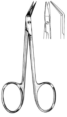 Sklar - Nasal Scissors Converse 4-1/4 Inch Length OR Grade Stainless Steel NonSterile Finger Ring Handle Angled Blunt Tip / Blunt Tip - 70-4260