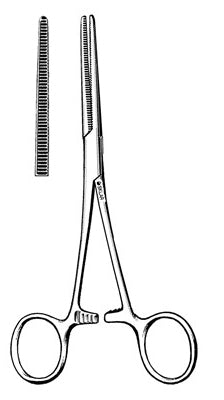 Sklar - Hemostatic Forceps Rochester-Pean 12 Inch Length OR Grade Stainless Steel NonSterile Ratchet Lock Finger Ring Handle Straight Serrated Jaws - 36-2712