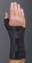Universal Ryno Lacer - Wrist Brace with Thumb Spica Aluminum / Felt / Suede Right Hand Black One Size Fits Most - 223521