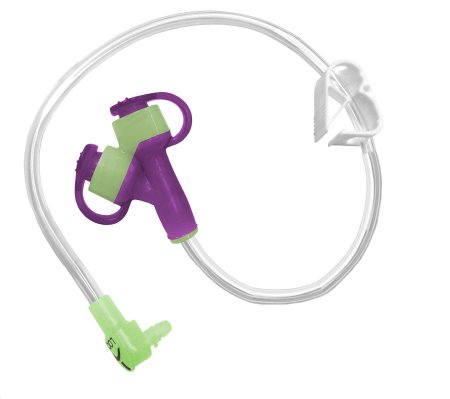 G-JET - Enteral Feeding Extension Set 2 Inch, Dual ENFit Y-Port Medication, Purple, Sterile - 6-0212-ISOSAF