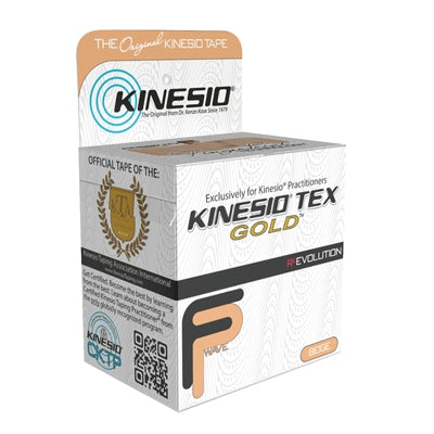 Fabrication Enterprises Kinesio Tex Gold FP Kinesiology Tape Water Resistant Cotton 1 Inch X 5-1/2 Yard Beige NonSterile - 24-4875