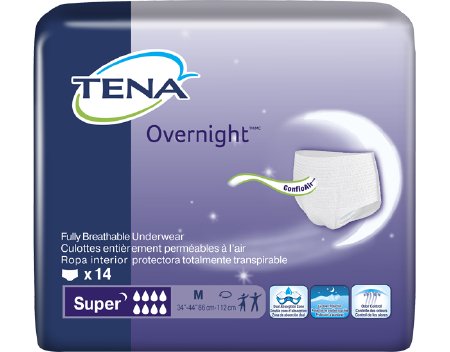 Essity HMS North America Inc Tena Overnight Super Adult Absorbent Underwear Pull On Medium Disposable Heavy Absorbency - 72235
