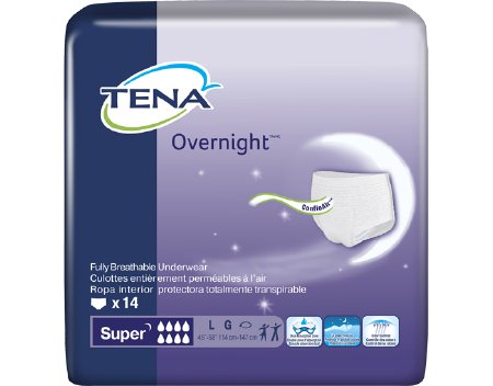 Essity HMS North America Inc Tena Overnight Super Adult Absorbent Underwear Pull On Large Disposable Heavy Absorbency - 72325