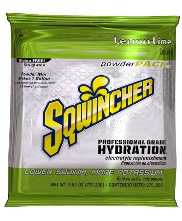 Sqwincher Powder Pack - Electrolyte Replenishment Drink Mix Lemon-Lime Flavor 1.76 oz. - 33176800