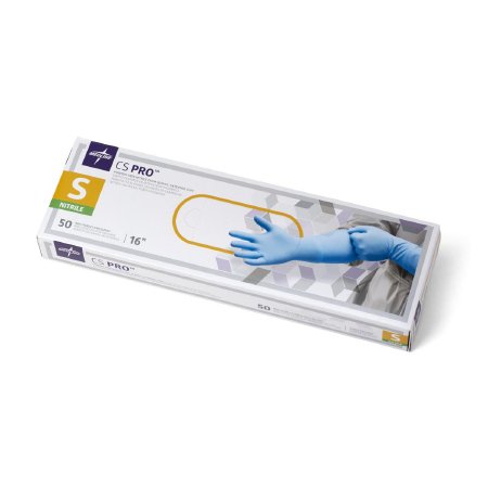 CS Pro - Exam Glove Small NonSterile Nitrile Extended Cuff Length Fully Textured Blue Chemo Tested - CS16S