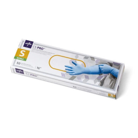 CS Pro - Exam Glove Small NonSterile Nitrile Extended Cuff Length Fully Textured Blue Chemo Tested - Medline - CS16S