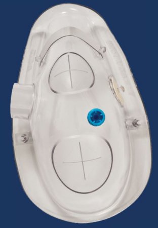 Mercury Medical POM Elite Rebreather Oxygen Mask Elongated Style Adult User One Size Fits Most Adjustable Nose Clip / Elastic Strap - KE1001MF