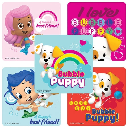 Smilemakers Disney 100 Per Unit Bubble Guppies , Bubble Puppy Pop Sticker 2.5 Inch - ST1125B