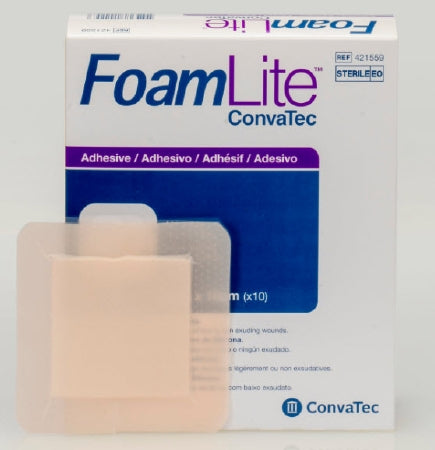 Convatec FoamLite Foam Dressing 4 X 4 Inch Square Adhesive with Border Sterile - 421559