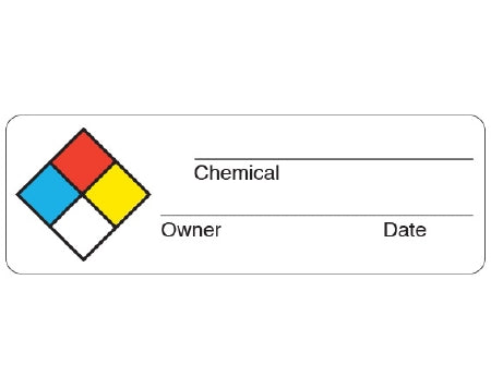 Shamrock Scientific Shamrock Pre-Printed / Write On Label Communication Fill In _____/ Chemical / _____ / Owner Date White 1 X 3 Inch - UPCR-7003