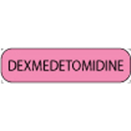 Precision Dynamics MedVision Pre-Printed Label Anesthesia Label Dexmedetomidine Fluorescent Pink 3/8 X 1-7/16 Inch - V02FP7893P