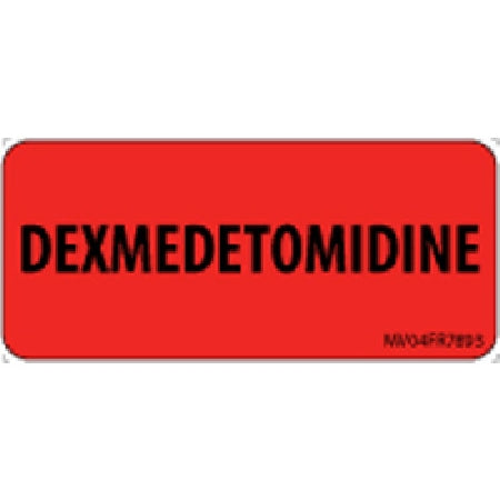 MedVision - Drug Label Anesthesia Label Dexmedetomidine Red 1 X 2-1/4 Inch - MV04FR7893