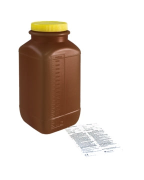Sarstedt 24 Hour Urine Specimen Collection Container 70 X 240 mm Polyethylene Screw Cap 2,000 mL (68 oz.) NonSterile - 77.58