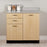 Clinton Industries 8036 Model Base Cabinet Fossil Top, Maple Frame, Doors and Drawer, Silver Wire Door and Drawer Pulls 18 X 35 X 36 Inch 2 Drawers - 8036-0FS-1MP-2MP-5C