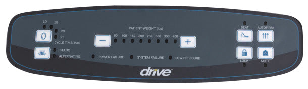 Drive Medical Med-Aire Plus 8" Alternating Pressure and Low Air Loss Mattress System with 10" Defined Perimeter