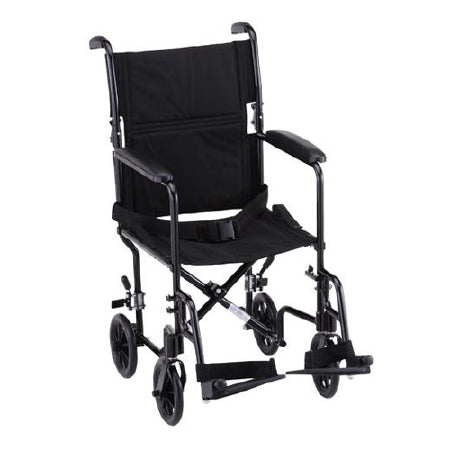 Nova Ortho-Med Transport Chair Steel Frame 300 lbs. Weight Capacity Full Length / Fixed Height Arm Black - 319BK