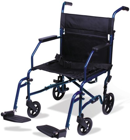 Classics - Transport Chair Steel Frame 300 lbs. Weight Capacity Black Upholstery - FGA33677 0000