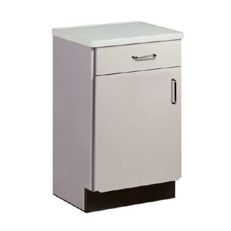 8711-A Model - Molded Top Bedside Cabinet Gray Frame, Silver Wire Door and Drawer Pulls 16 X 18 X 28-3/4 Inch 1 Drawer - 8711-A-1GR-5C