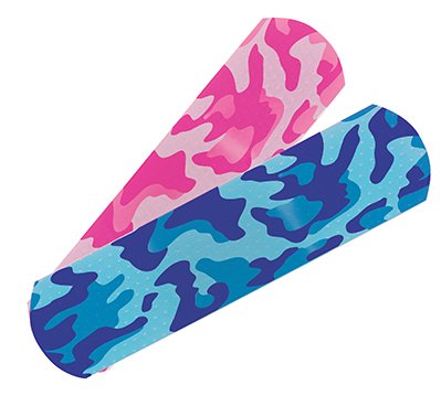 McKesson McKesson Kids Adhesive Strip 3/4 X 3 Inch Plastic Rectangle Kid Design (Blue / Pink Camo) Sterile - 16-4836