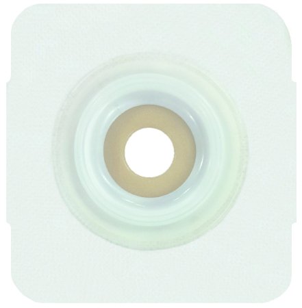 Securi-T - Ostomy Barrier Precut, Extended Wear Adhesive Tape Collar 57 mm Flange Red Code System 1-1/4 Inch Opening 5 X 5 Inch - 7832214