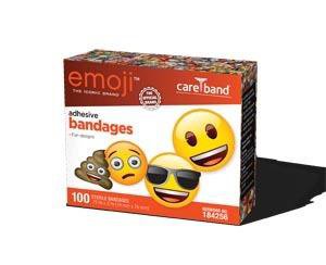 ASO Corporation emoji Adhesive Strip 3/4 X 3 Inch Plastic Rectangle Kid Design (Emojis) Sterile - 184256