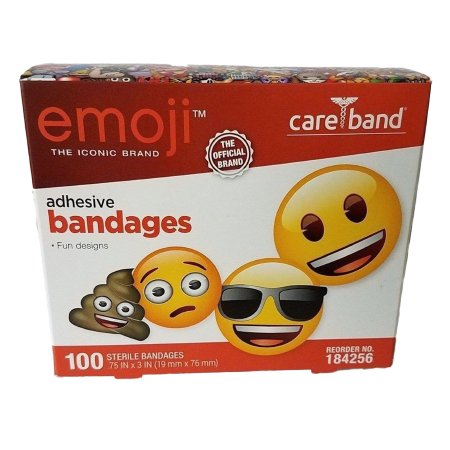 emoji - Adhesive Strip 3/4 X 3 Inch Plastic Rectangle Kid Design (Emojis) Sterile - 184256