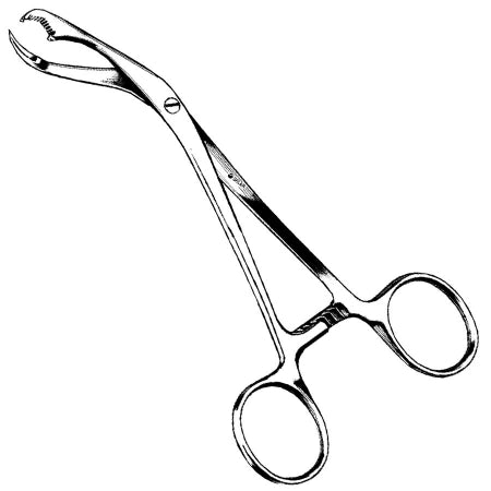 Sklar Sklar Bone Holding Forceps Verbrugge 9-3/4 Inch Premium OR Grade Stainless Steel NonSterile Ratchet Lock Finger Ring Handle Curved 9.5 mm Blunt Serrated Jaws - 40-2601