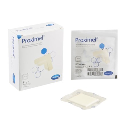 Proximel - Silicone Foam Dressing 3 X 3 Inch Square Silicone Adhesive with Border Sterile - 14100000