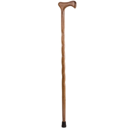 Mabis Healthcare Round Handle Cane Wood 37 Inch Height Walnut - 502-3000-0281