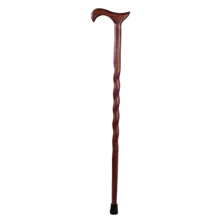 Mabis Healthcare T-Handle Cane Brazos Wood 34 Inch Height Red - 502-300-00051