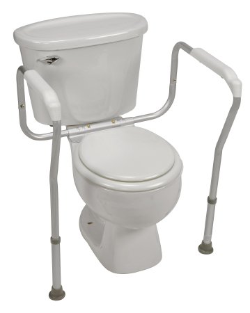 Mabis Healthcare HealthSmart Toilet Safety Rail White / Silver Aluminum - 521-9804-9601